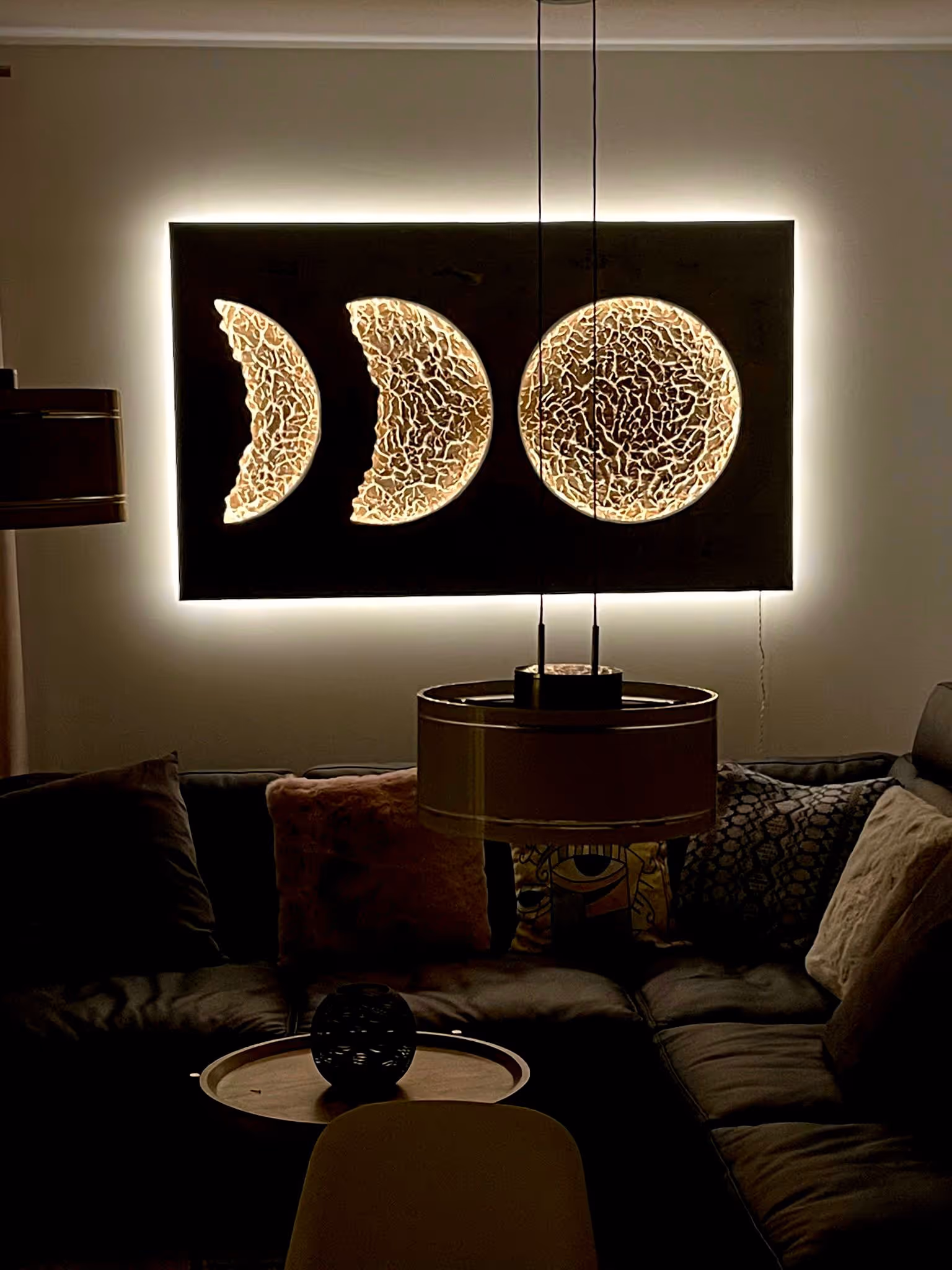Zyklus One in Anthrazit Diamanteffekt mit Monden Bronze Deluxe, 140 x 80 cm, beleuchtet