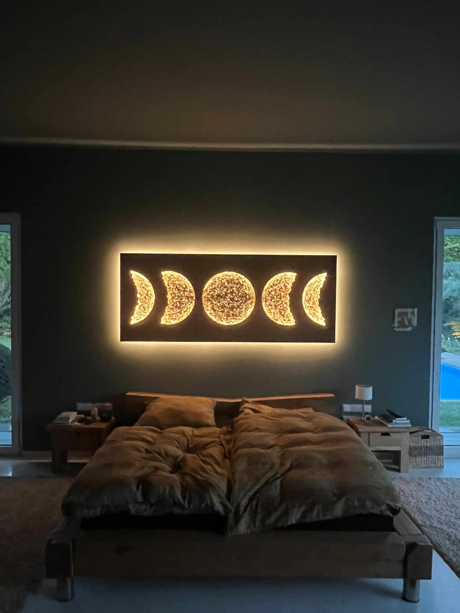 Zyklus in Brownie Diamanteffekt mit Monden Bronze Klassisch, 200 x 80 cm, beleuchtet