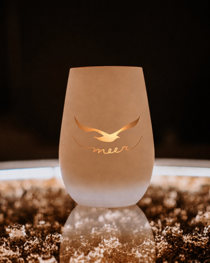 Teelicht Möwe Weiß/Gold von Kathrin Geller