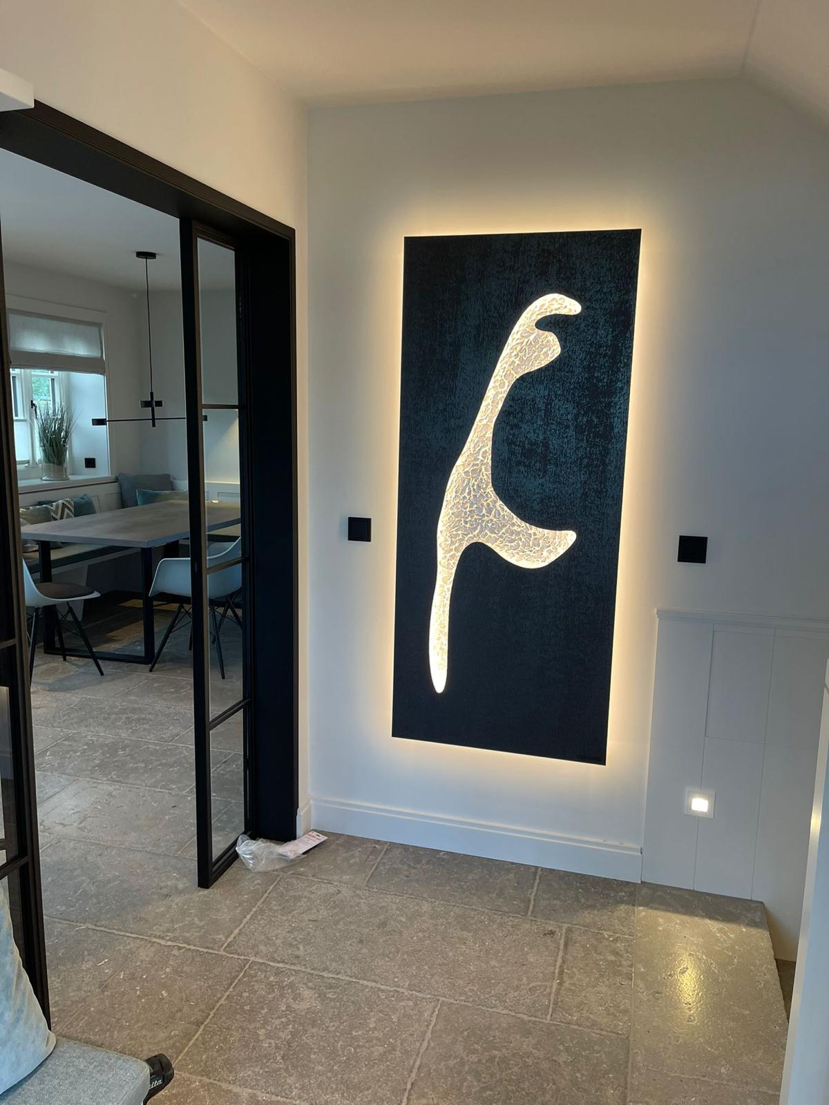 Sylt in Anthrazit Diamanteffekt mit Insel Perlmuttweiß, 80 x 170 cm, beleuchtet